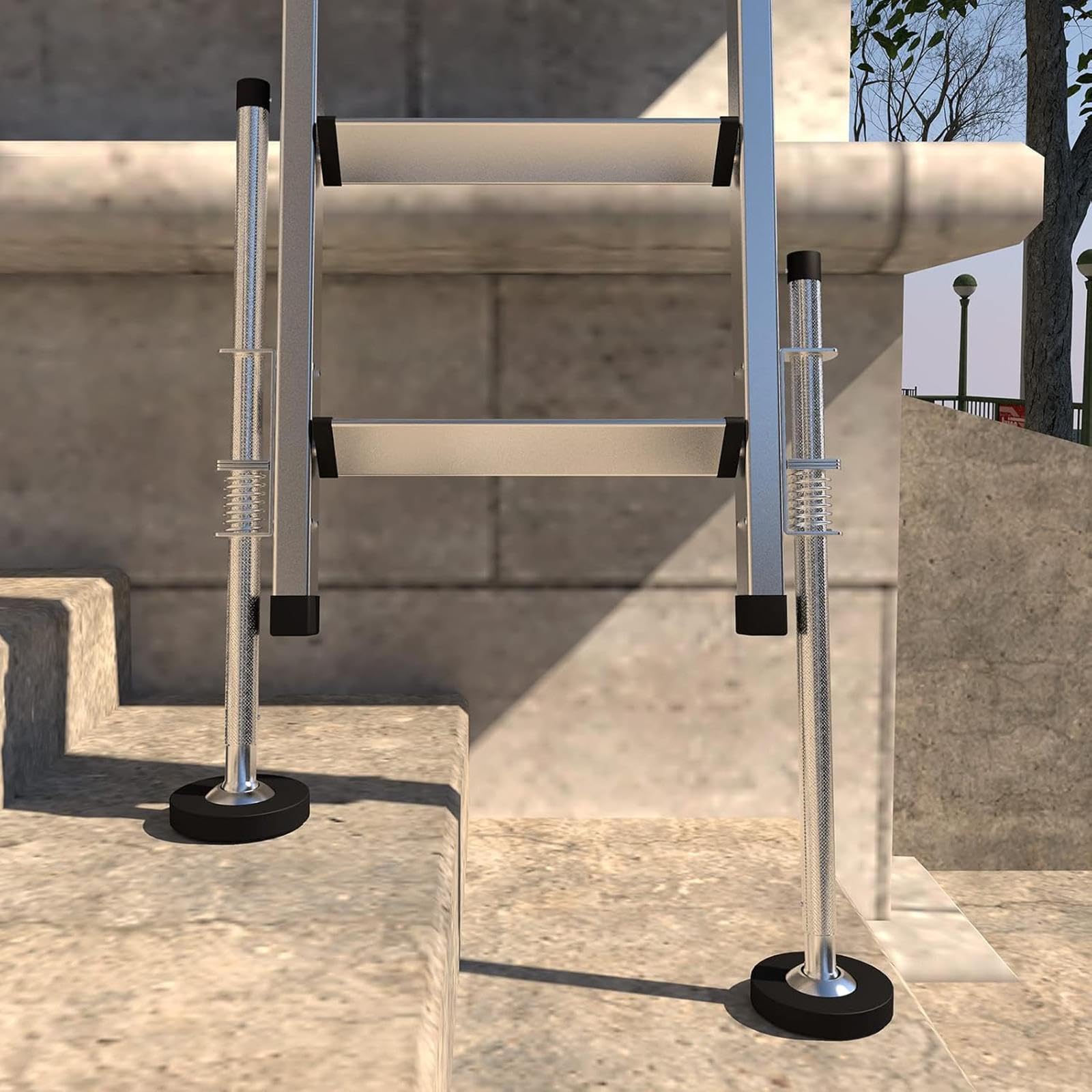 2x livellatori per scale, strumento di livellamento in lega di alluminio, stabilizzatore regolabile per cemento, terreno irregolare, piastrelle di, 50 Cm