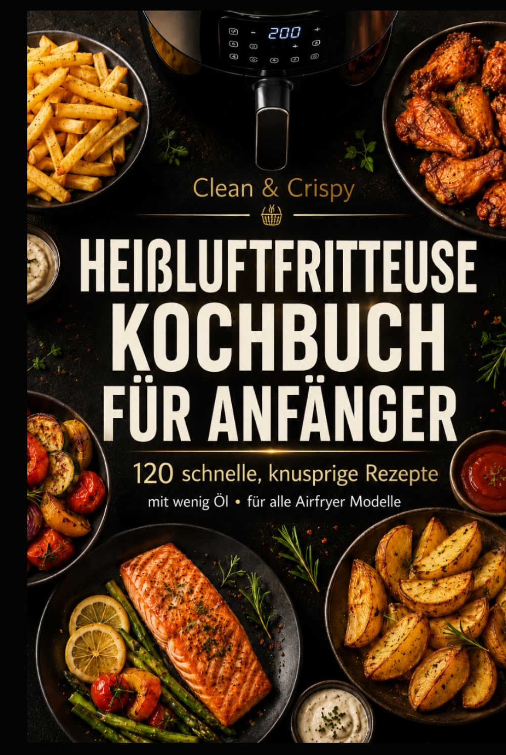 Clean & Crispy - Heissluftfritteuse Kochbuch für Anfänger: 120 schnelle, knusprige Rezepte mit wenig Öl - für alle Airfryer Modelle