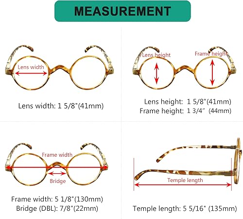 Miniatura 10 de Eyekepper Gafas de lectura redondas un poco más grandes que los lectores ovalados de profesor vintage (negro)