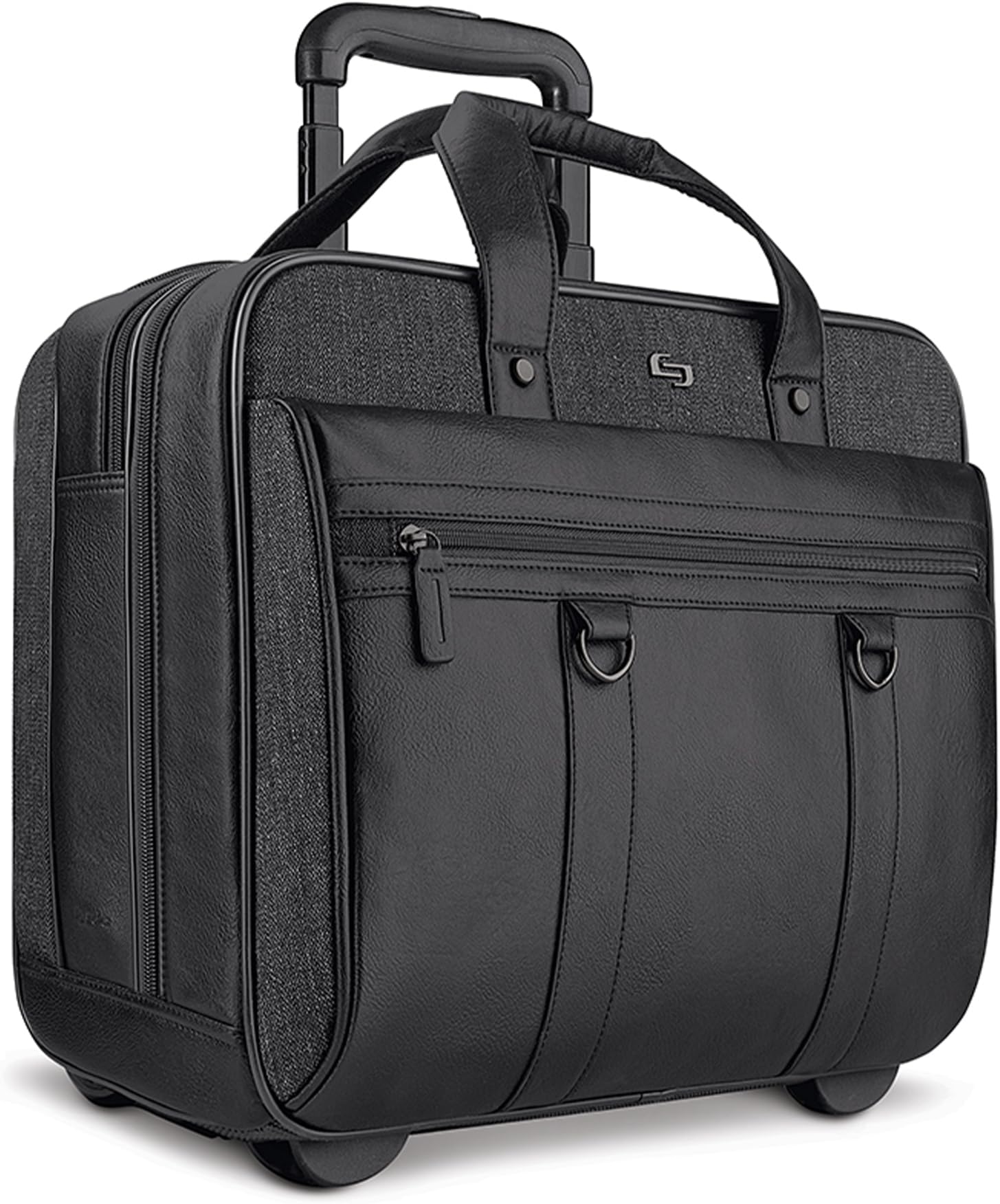Rolling Case with Wheels - Roller Laptop Bag, Wheeled Briefcase for Women & Men, Carry On Size for Travel, Fits 17.3" Computer - MacDougal, Black