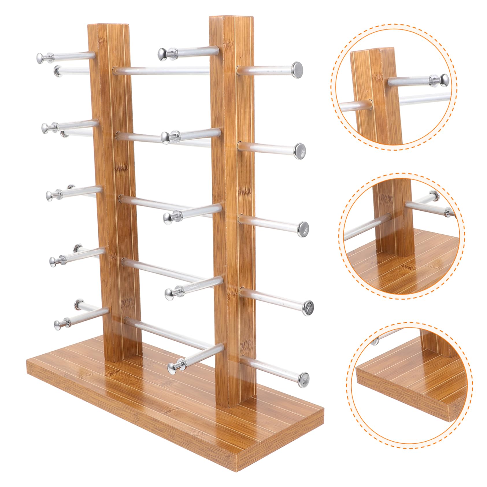 Zerodeko Expositor 10 Versátil Adecuado Soporte Simple de Pares Estructura de Madera Diseño Elegante Verano Almacenamiento Fácil de Mover y Gafas y Decoracion