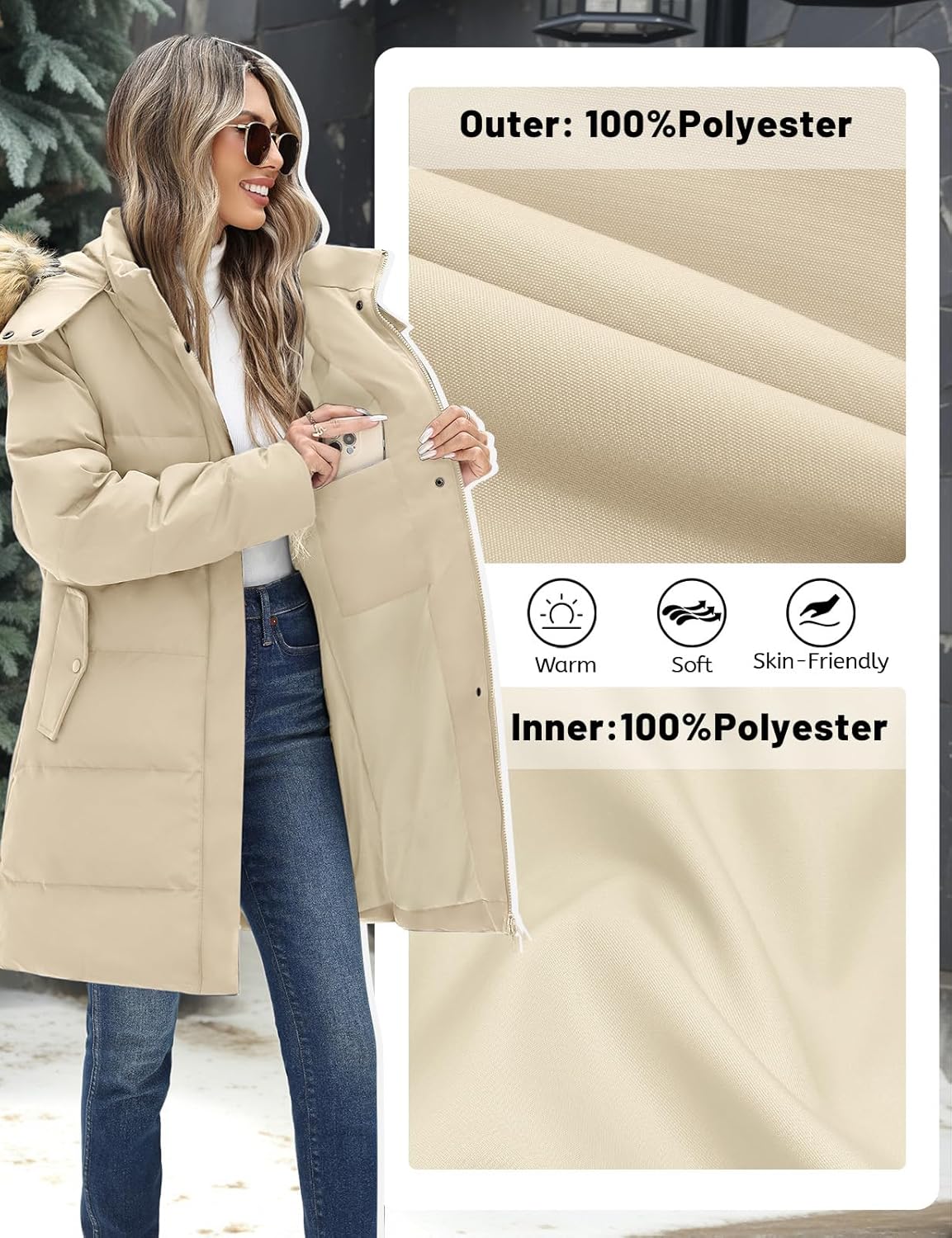 Winter Coats For Women Puffer Down Parka Thicken Warm Hooded Jacket Snow Quilted Jacket Hoodie Detachable Fur Hood 2025 - Image 4