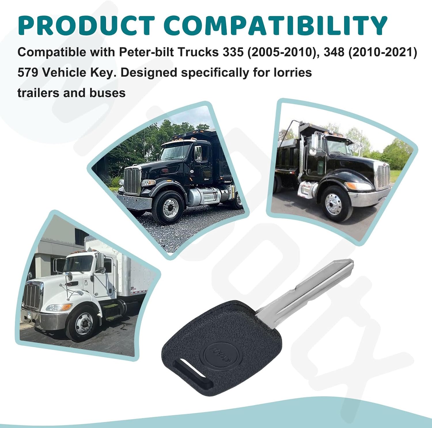 3 Pack 597915 Blank Key for Peter-bilt Trucks 335 (2005-2010)