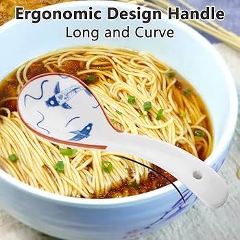 Amazon.com: Chinese Soup Spoons Set of 4 Korean Spoons
