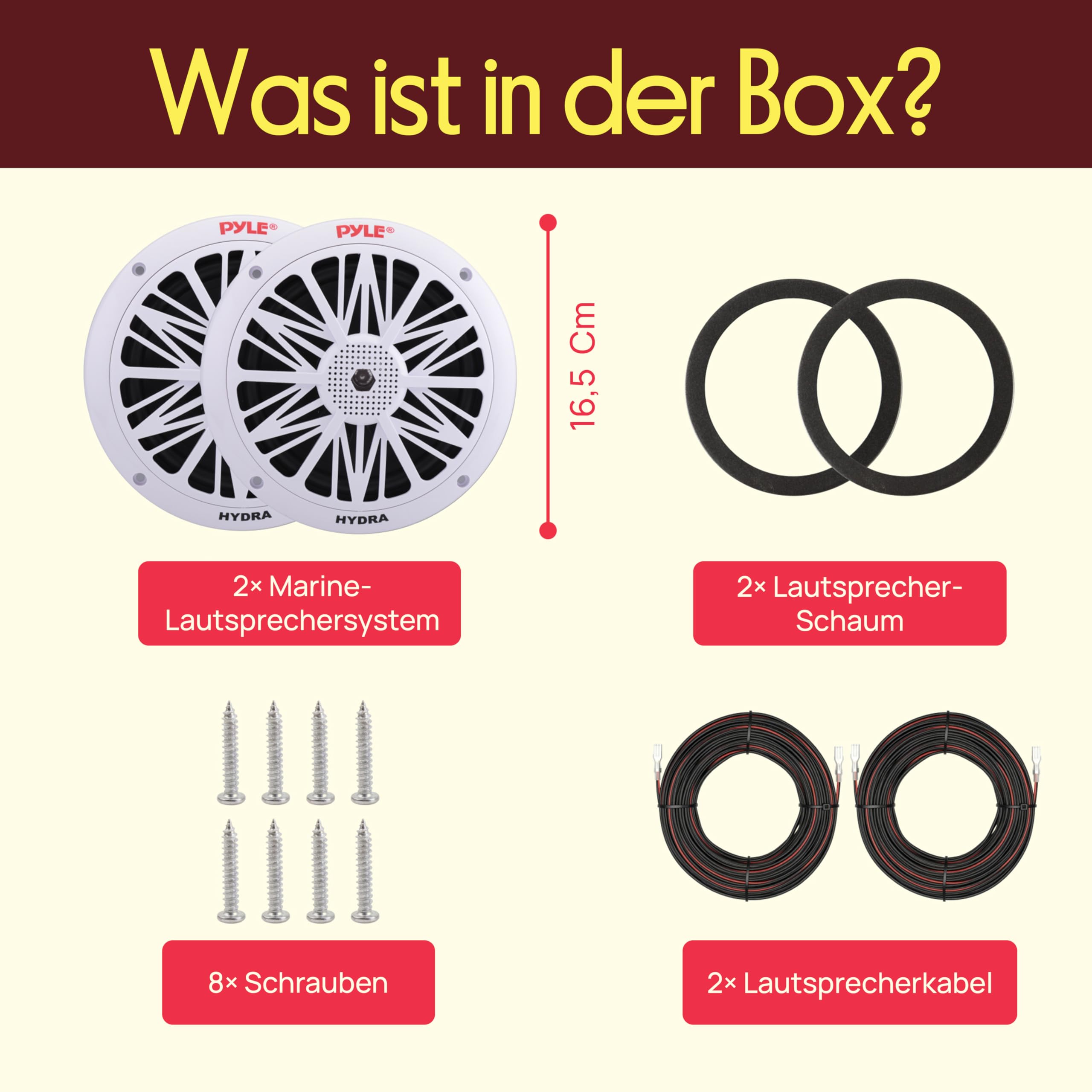 Pyle 200 Watt Outdoor Lautsprecher Boxen – Box Wasserdicht, 2- Wege Passiv, geeignet als Pool und Sauna Sound System, Auto- & Marine Boxen, Weiß