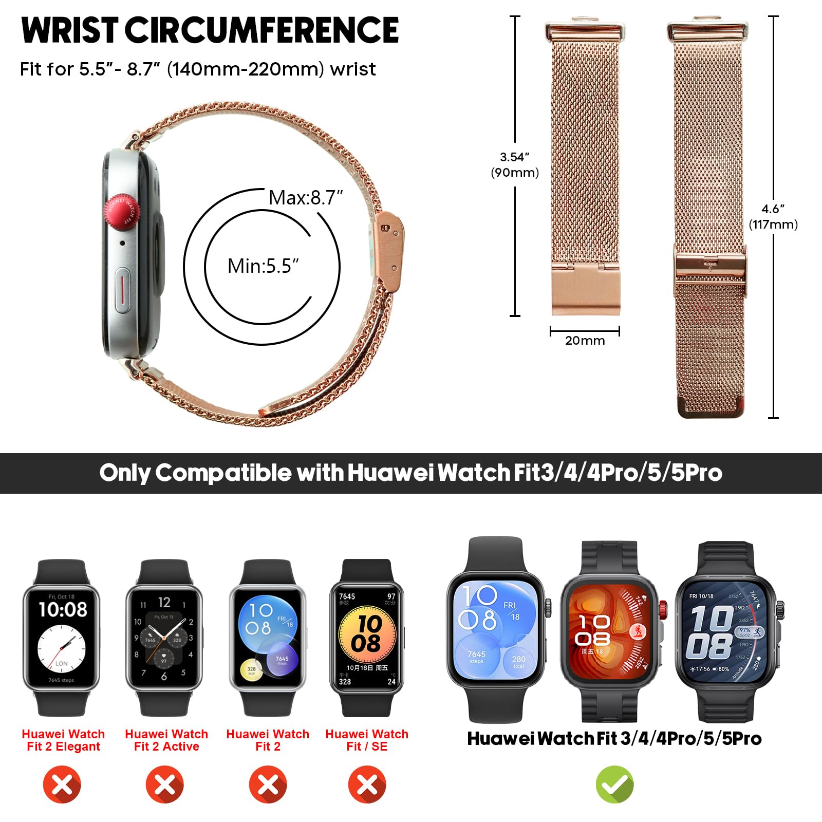 Metalowa bransoletka kompatybilna z Huawei Watch Fit 3 regulowany pasek ze stali nierdzewnej metalowe bransoletki Huawei Watch Fit3 paski akcesoria