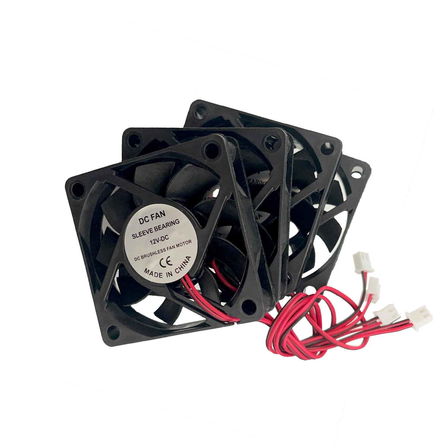 RANIT 4 Pcs 60mm x 60mm x 15mm 6015 DC Cooling Fan 12V 2 Pin Fan for 3D Printer Computer Case Fan (6015-12V)