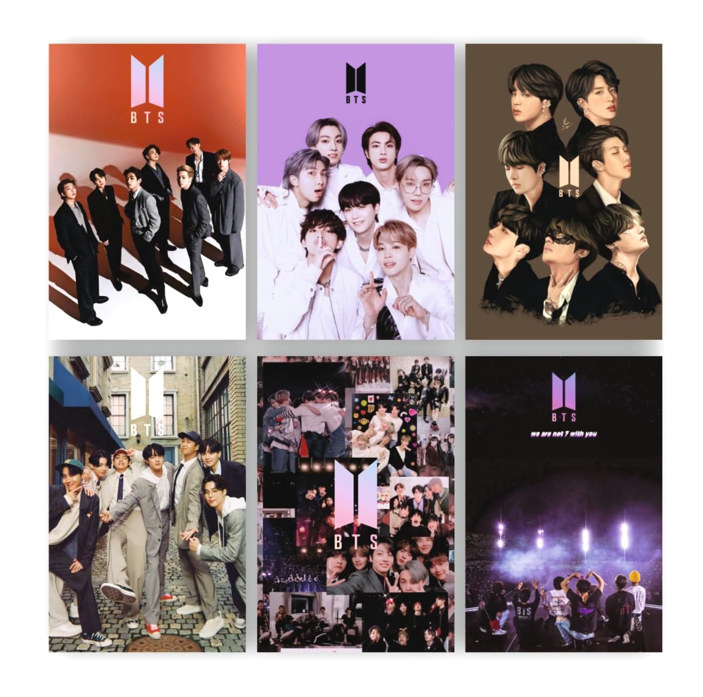POSTER WALLAH BTS Poster Set of 6 (12x8 Inch) | Aesthetic K-Pop