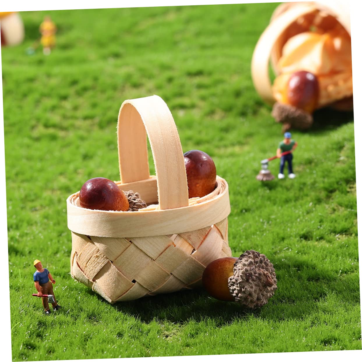 HOMSFOU 10 Pezzi Di Trucioli Di Legno Cestino Piccolo Cestino Portaoggetti Cestini Intrecciati Mini Cestino Di Vimini Bomboniera Cestino Cestino In Miniatura Decorazioni Di Nozze Mini