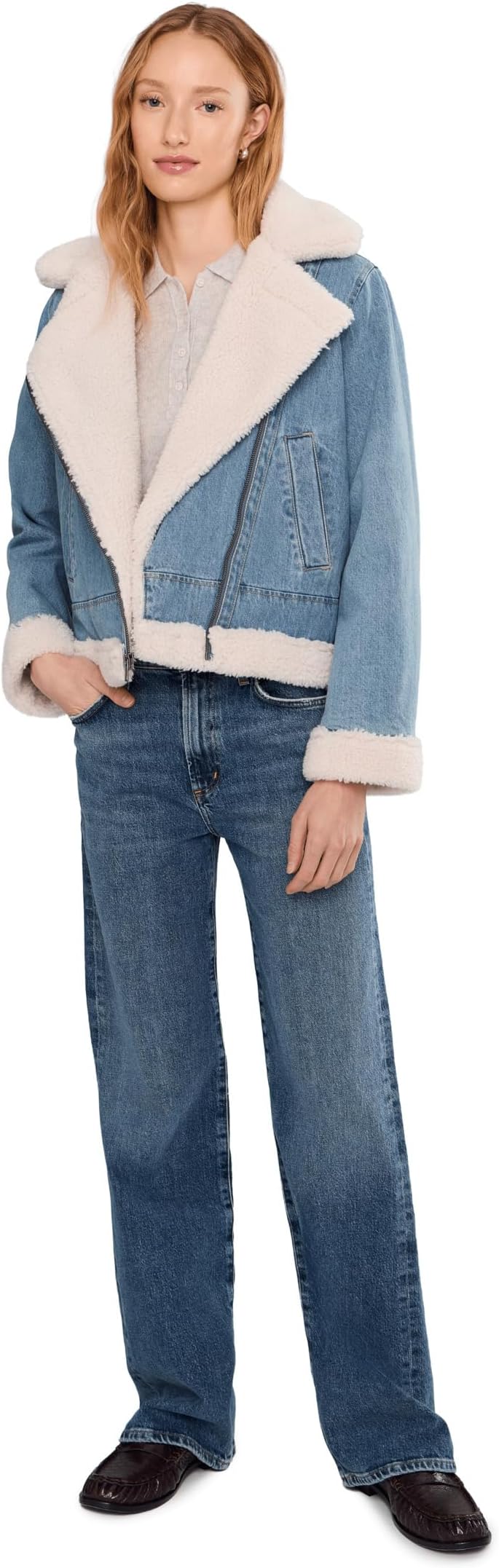 Женские Levi's® Denim Moto Jacket With Sherpa Lining — фото 3