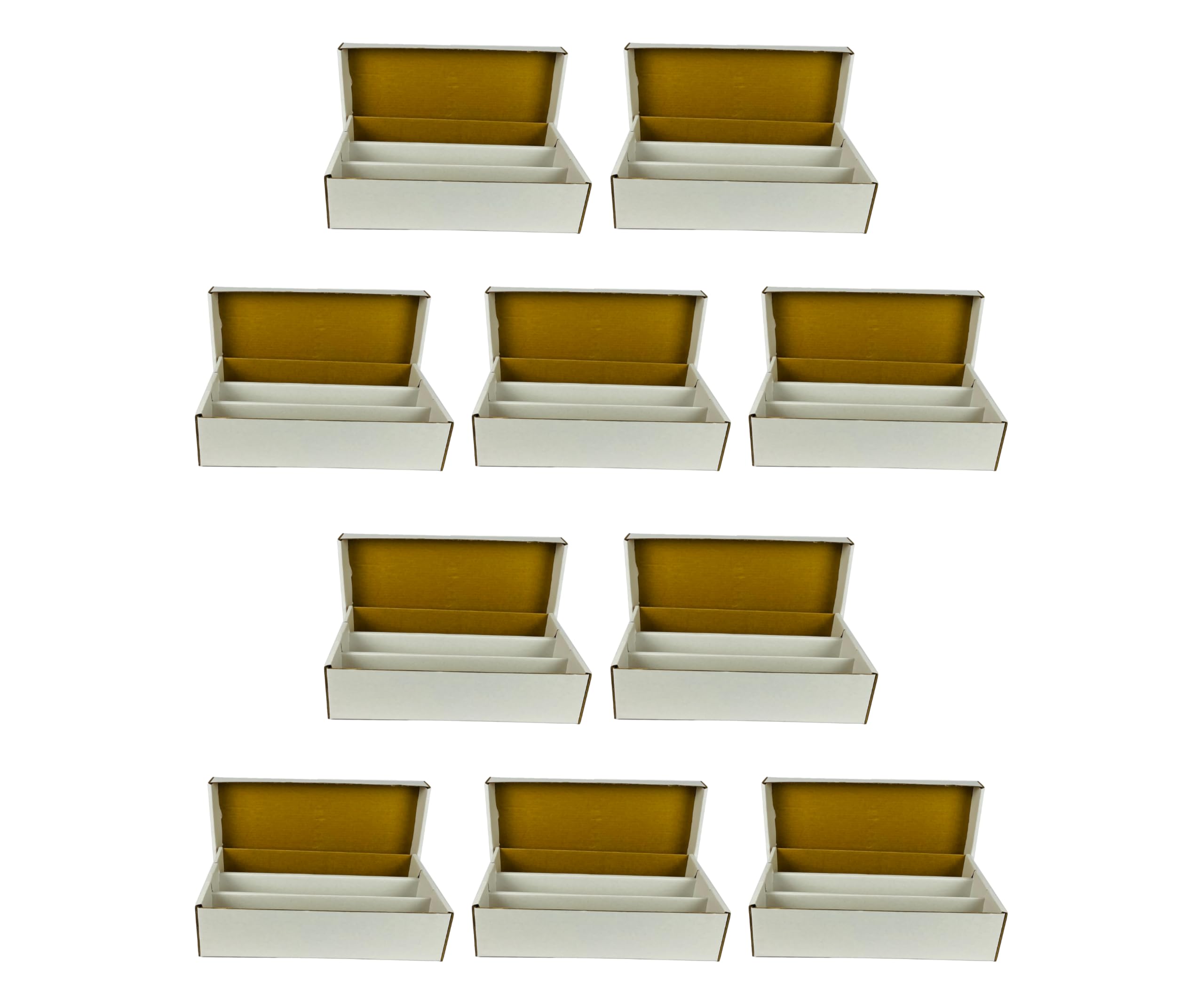 Max Protection (10) SUPER Shoe 3-Row Storage Box (3000 Ct.) - Cardboard Storage Box - Baseball,Football, Basketball, Hockey, Nascar, Sportscards, Gaming & Trading Cards Collecting Supplies by PRO