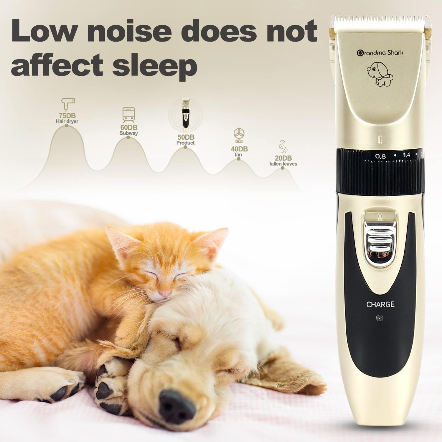 GRANDMA SHARK Professional Dog Grooming Kit, Rechargeable, Cordless, Low Noise Dog Clippers for Grooming Thick Coats - Clippers, Nail Trimmer, Complete Grooming Set for Dogs, Cats, Other Pets 4 719PIVuTwAL. AC SL1500