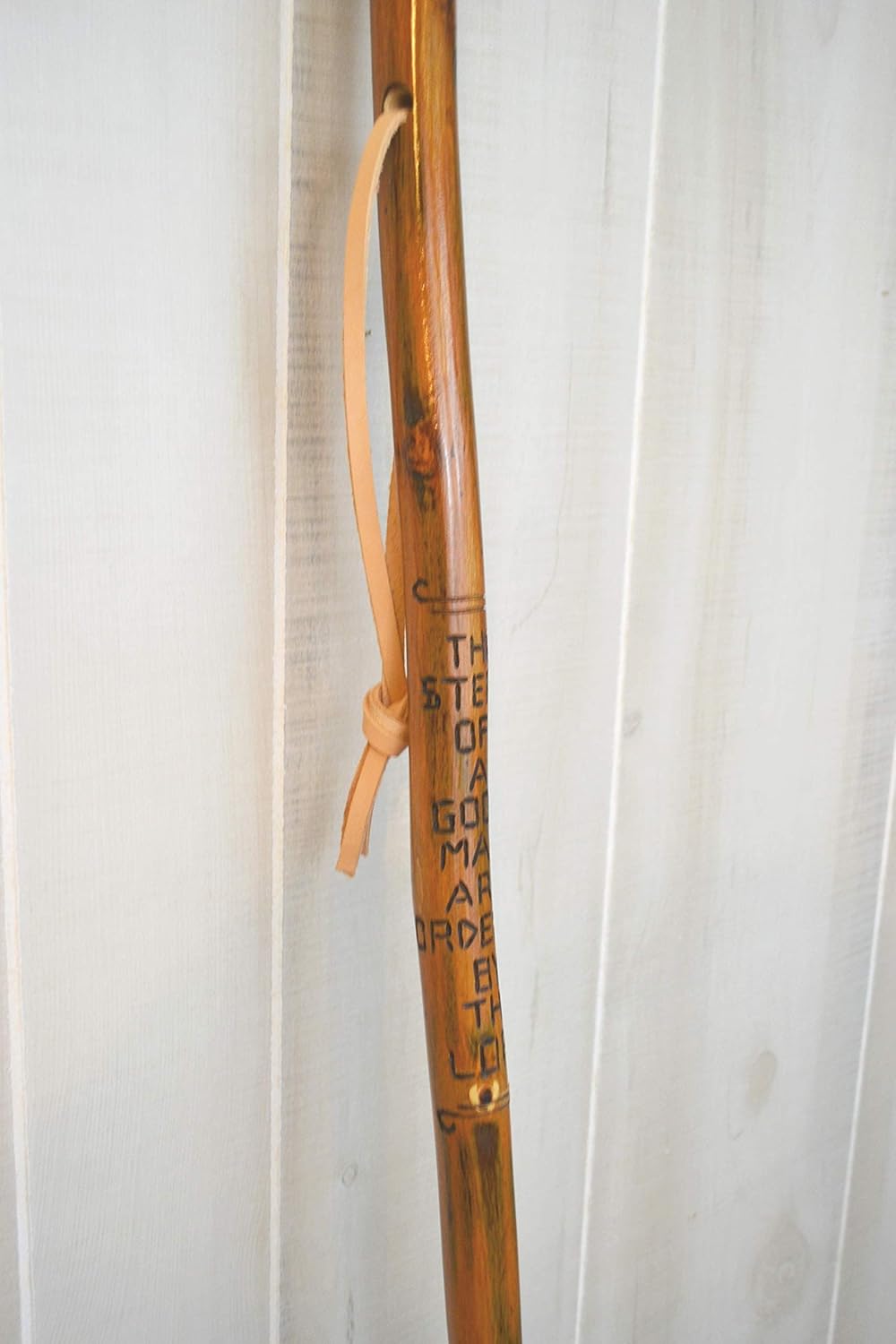 Hardwood Walking Stick, Bible Verse Carving, Christian Staff for Men, Hiking Stick