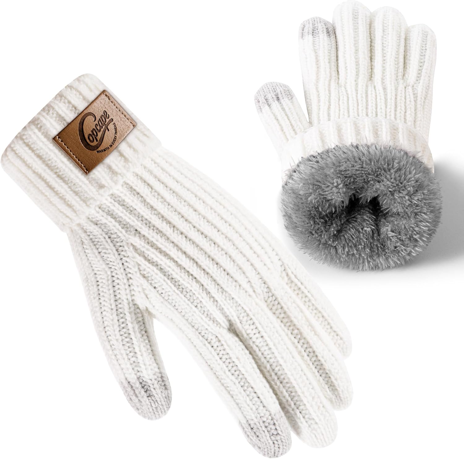 Copcape Winter Gloves for Men Women, Mens Gloves for Cold Weather Warm Thermal Fleece Lined Touchscreen Fingers for Outdoor