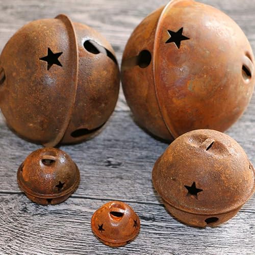 Miniatura 8 de 24 campanas de Navidad de metal oxidado, campanas decorativas de Navidad para árbol de Navidad, campanas de cascabel, campanas de trineo, campanas