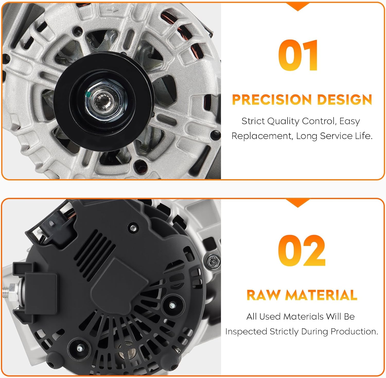 New Alternator 2.4L 2.4 for Buick Regal 2012 2015-2017, for Chevy Equinox 2010-2017, for GMC Terrain 2010-2017, 120Amp, Replace 11459