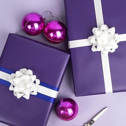 Miniatura 6 de RUSPEPA Papel de regalo morado de color sólido, mini rollo, para bodas, cumpleaños, fiestas, felicitaciones y vacaciones, 17.5 pulgadas x 32.8 pies