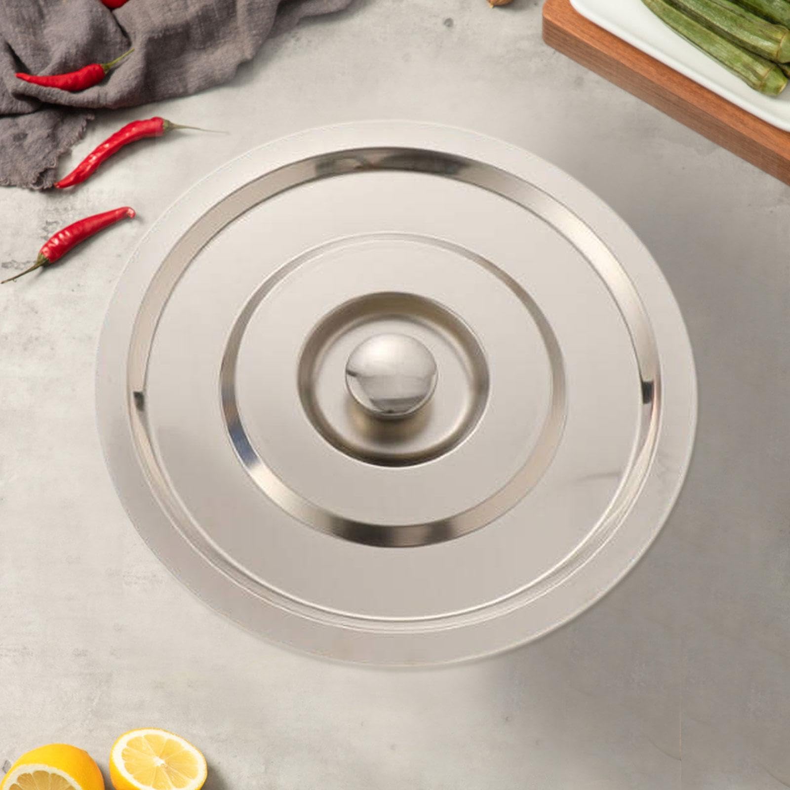 Sharplace Tapa para Olla, Utensilios de Cocina, Resistente, Profesional, de Acero Inoxidable, Universal, para Freír, Sartenes, Ollas Y Woks, 11 Pulgadas