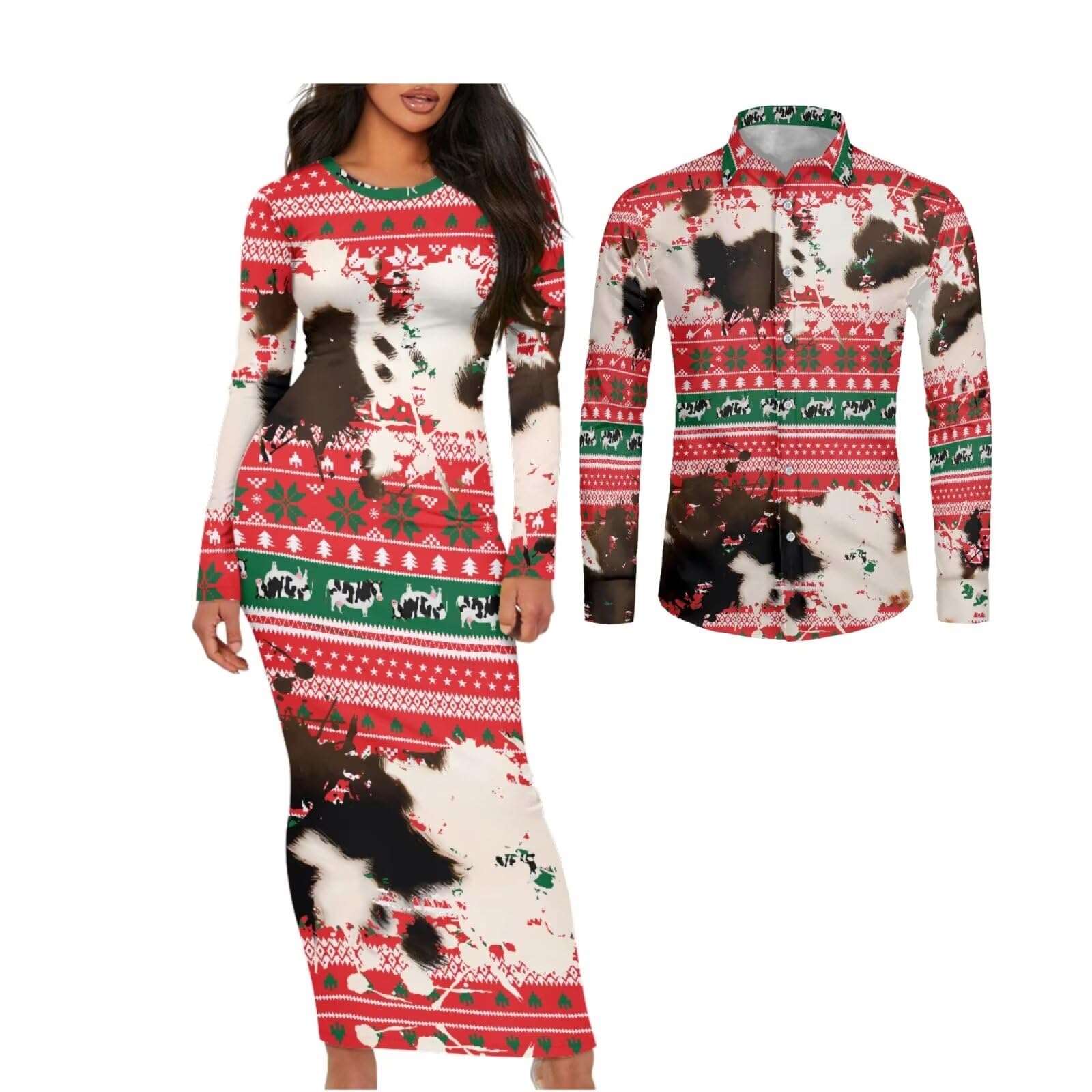 Trajes de Navidad a juego para parejas, trajes de Navidad a juego, trajes de Navidad tropicales
