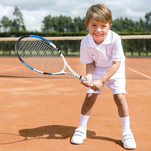 Miniatura 2 de Raqueta de tenis para niños (paquete de 2), tamaños de 16 a 25 pulgadas. Diseñada para niños de 2 a 14 años. Equipo asequible y duradero para