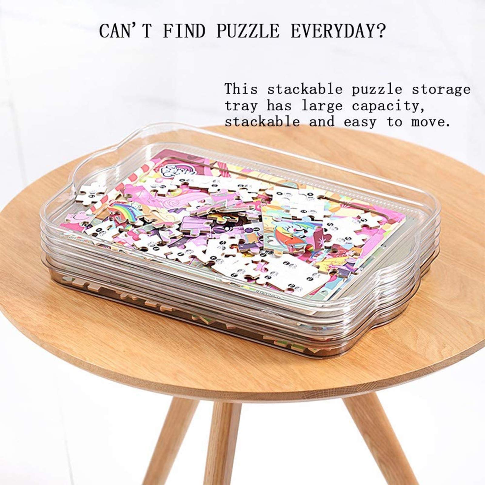 Bandejas Apilables Para Puzzle De Hasta 1000 Piezas | Set De 6 Bandejas De Clasificación | Colores Surtidos | Accesorio Práctico Para Rompecabezas