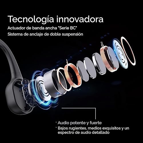 Miniatura 5 de mojawa Run Plus - Auriculares de conducción ósea, auriculares Bluetooth de oreja abierta, reproductor de MP3 de 32 GB, auriculares de natación