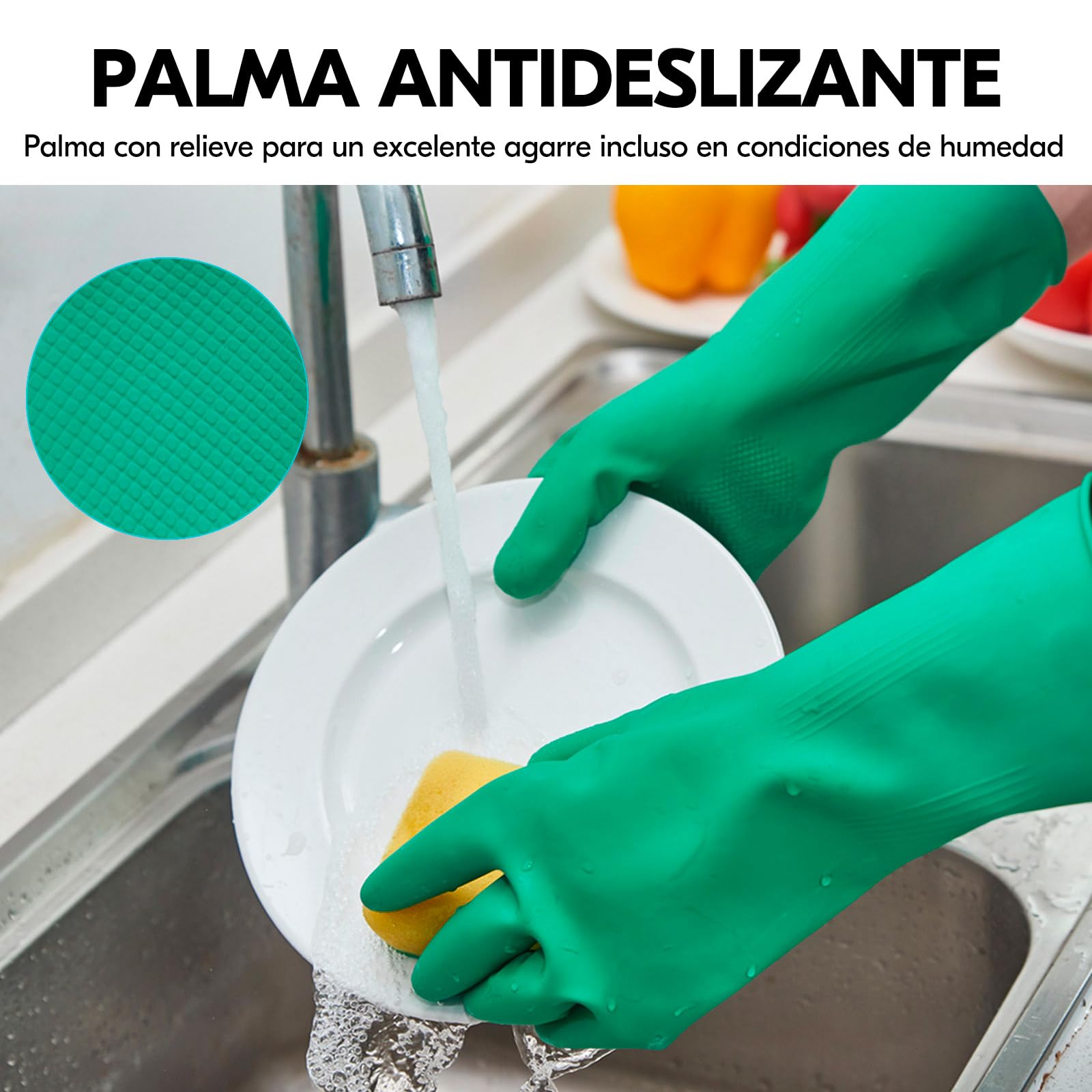 Vgo... 10 Pares de Guantes Reutilizables para Trabajos de Cocina, Limpieza del Hogar y Lavavajillas, Manga Larga, Multifuncionales (HH4601)