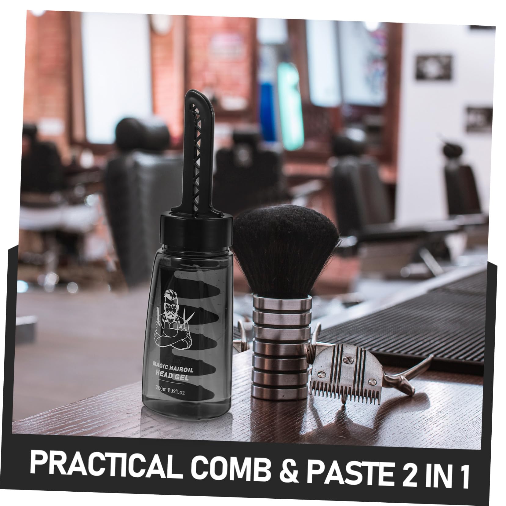 3 Leere Haargel Auftrageflaschen mit Kamm Kunststoff 260ml Leicht für Herren Haarstyling und Lockenpflege
