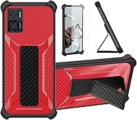 Vista 1 de Funda Compatible para Moto E22 Funda de Teléfono [con Protector de Pantalla de Vidrio Templado] Funda Híbrida [Soporte Plegable Magnético]