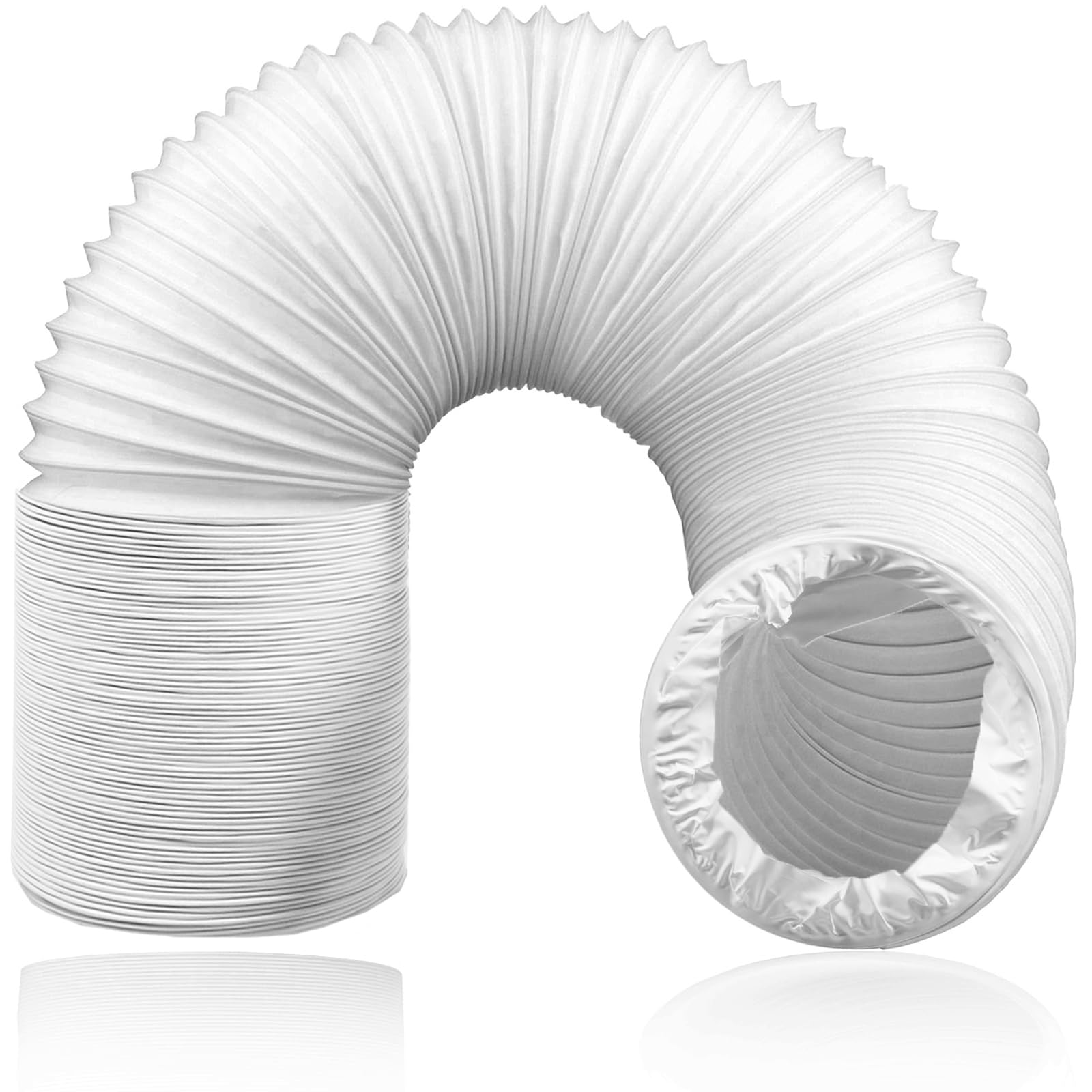 SPARES2GO Air Conditioning Duct Hose 5.9" 15cm 6 Metres PVC Flexible AC Vent Pipe Universal