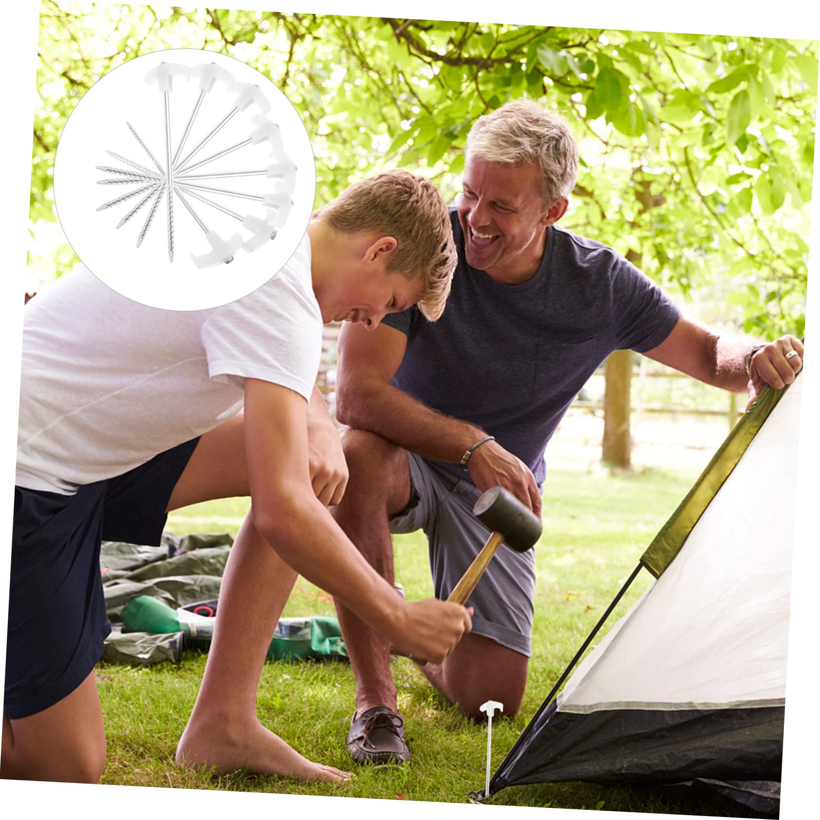 8 Piezas Piquetas Camping Resistentes Estacas Tienda Pequeñas para Duros Anclajes para Tiendas Toldos y Camping Exterior
