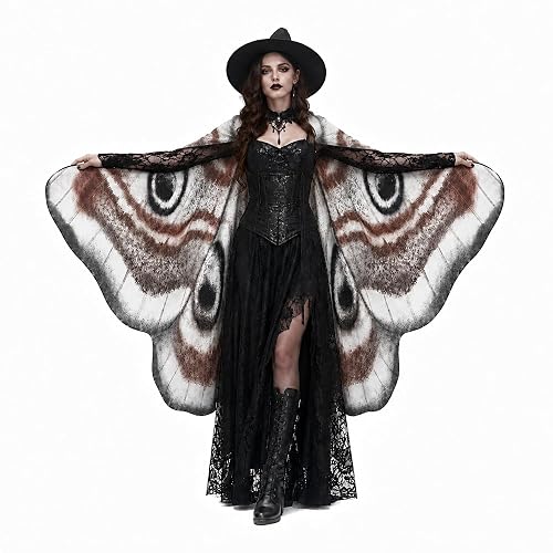 Moth Wings Cape Double Sided Printed Shawl