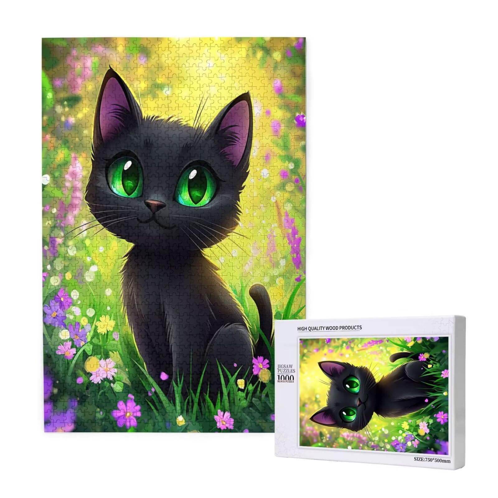 Mignon Puzzle Chat 3000 Pièces Adultes, DIY Puzzles Classiques Art avec Boîte d'emballage et Photos de Référence, Relaxation/Soulagement du Stress/Jeux Amusants, Creatif Cadeau pour Femme M-1645