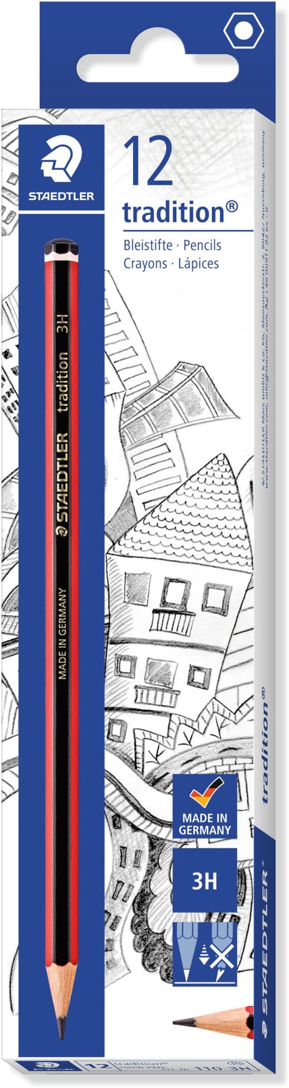 Staedtler Tradition 1103H Pencil 3H (Box of 12) Artists