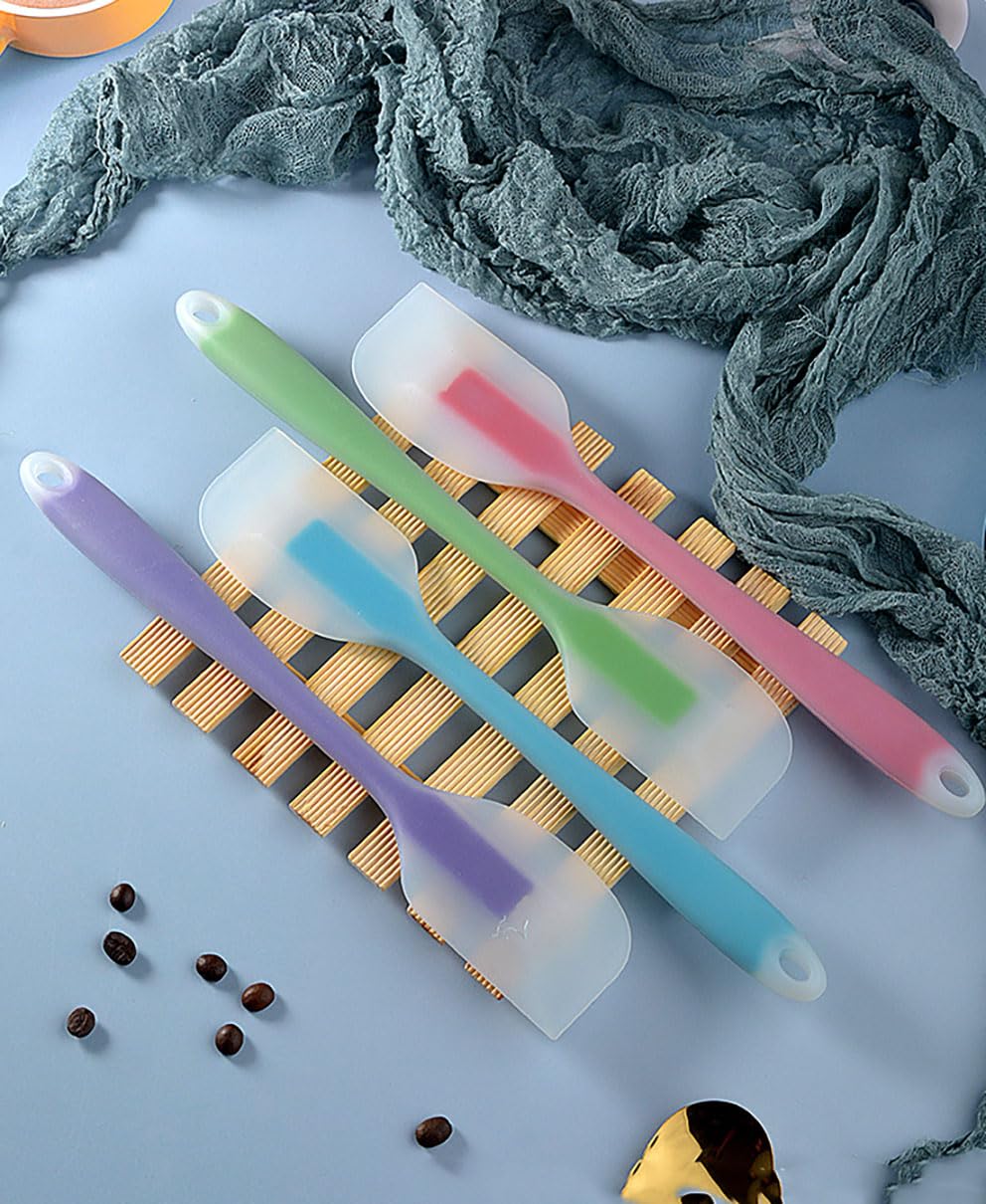 Juego de 5 espátulas de silicona resistentes al calor para tartas, crema, mantequilla, mezcla, espátulas, antiadherentes, flexibles, sin BPA, multicolor, juego de 5 (5)