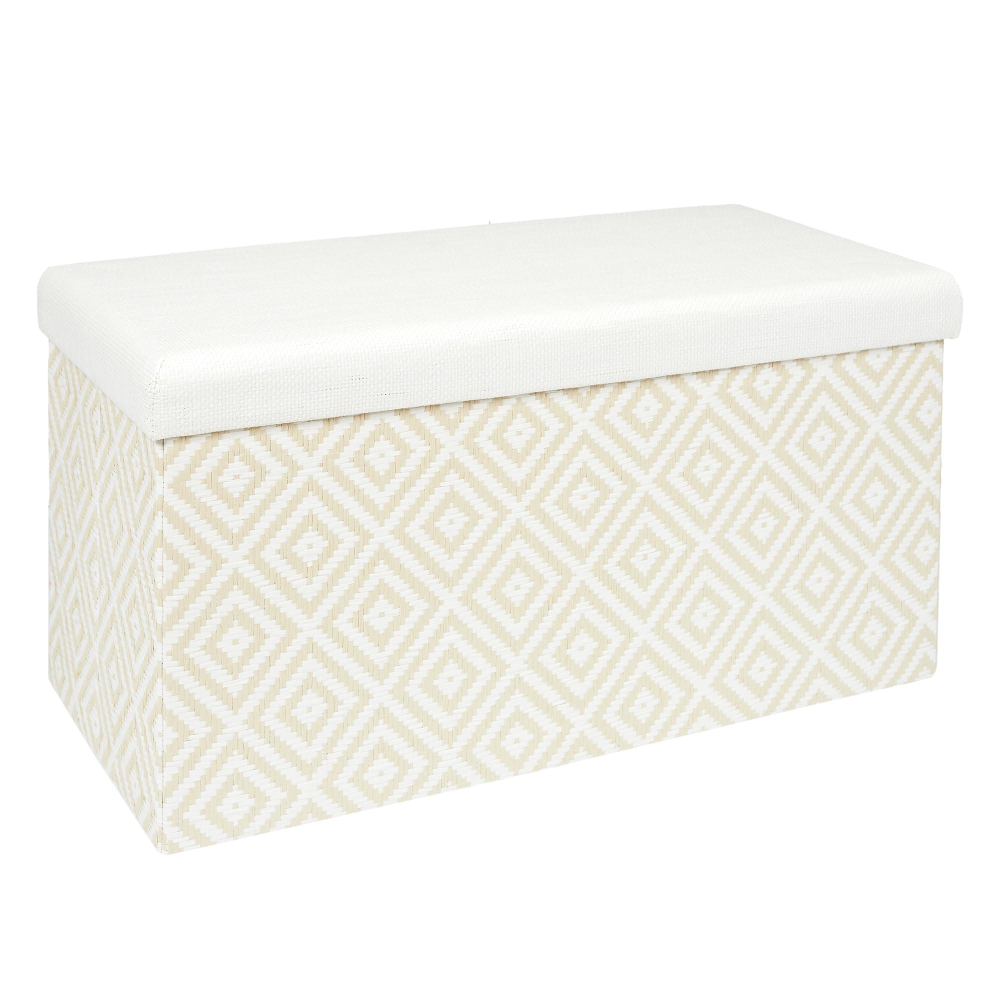 Coffre de rangement tressé haut de gamme HOME DECO FACTORY HD7520 blanc