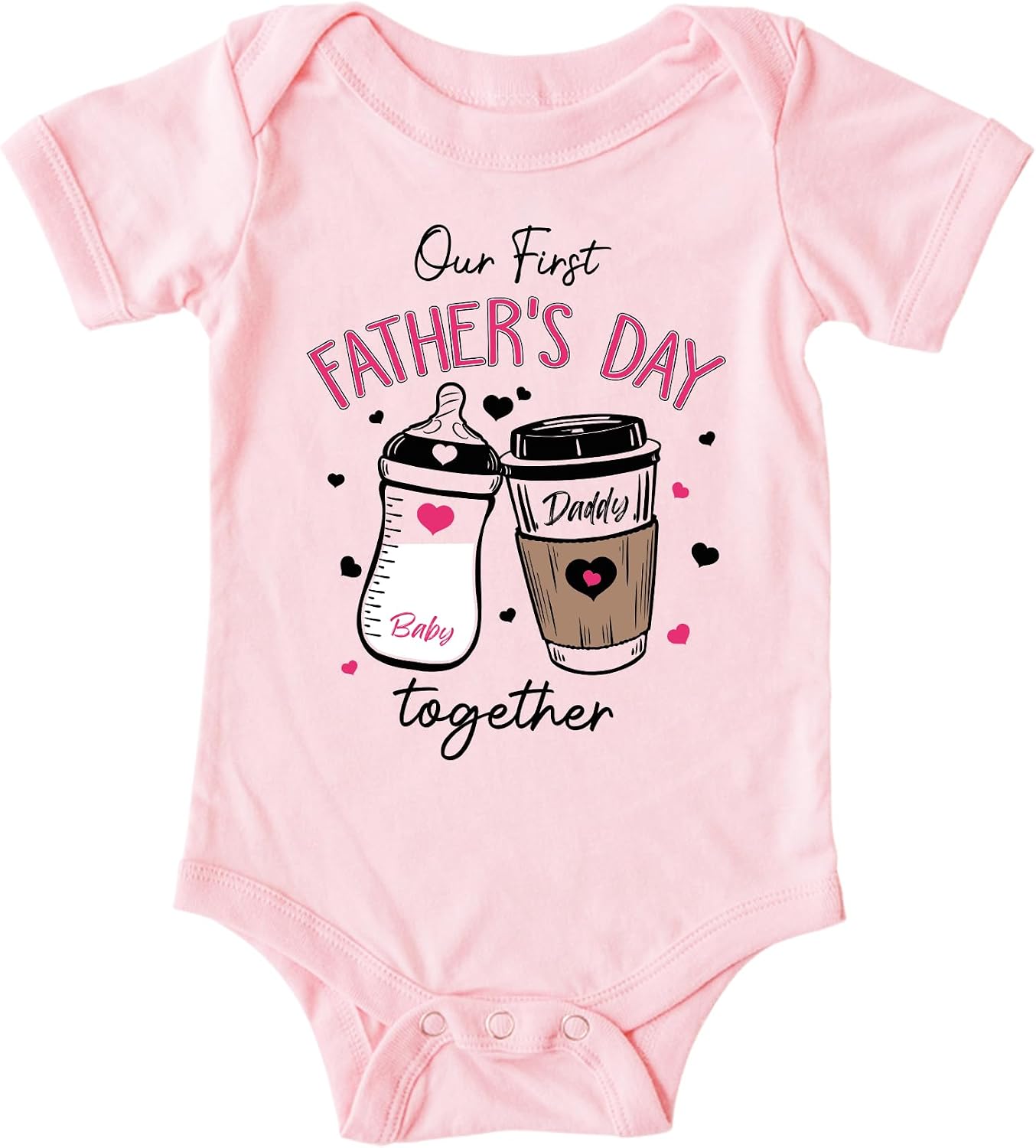 Our First Fathers Day Daddy Baby Shirts, Dad Baby Matching Outfits, New Dad Gift Tshirt, First Time Dad Shirt, Daddy and Son Daughter Outfit,1st Fathers Day Shirts, Custom Baby Shirt White