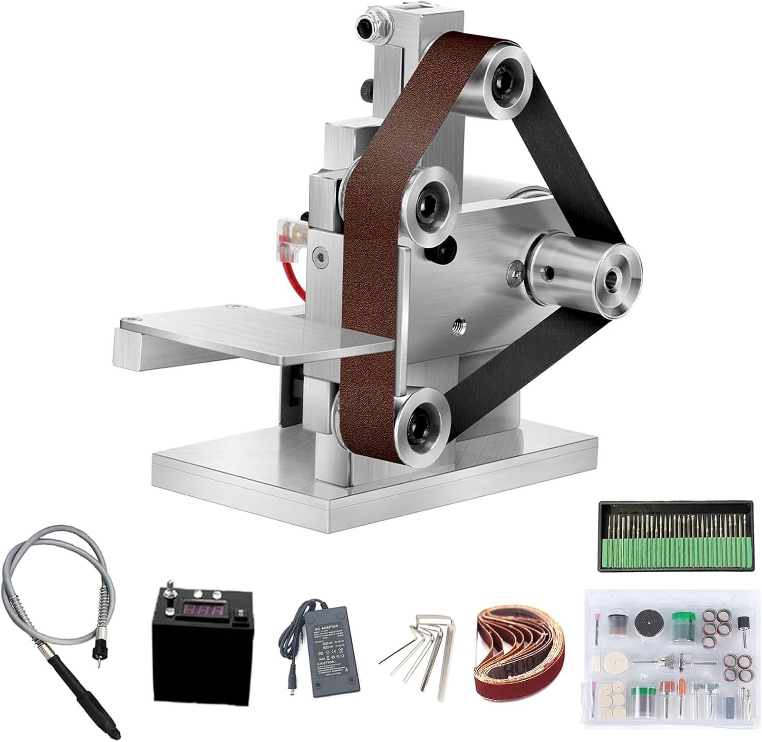 DIY Mini Belt Sander, 7 Adjustable Speed Electric Bench Grinder Sinding