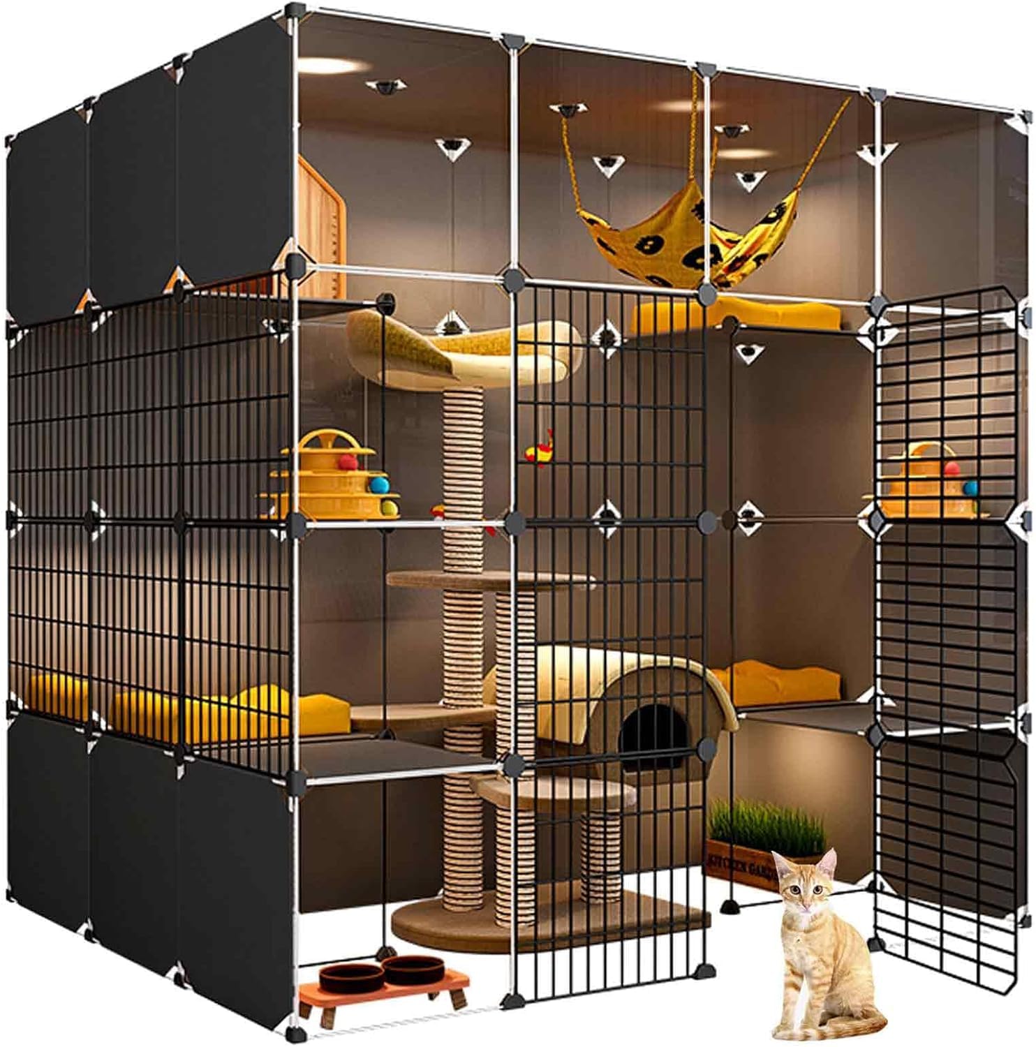 Cage chat avec plateforme lestée double couche maison XL