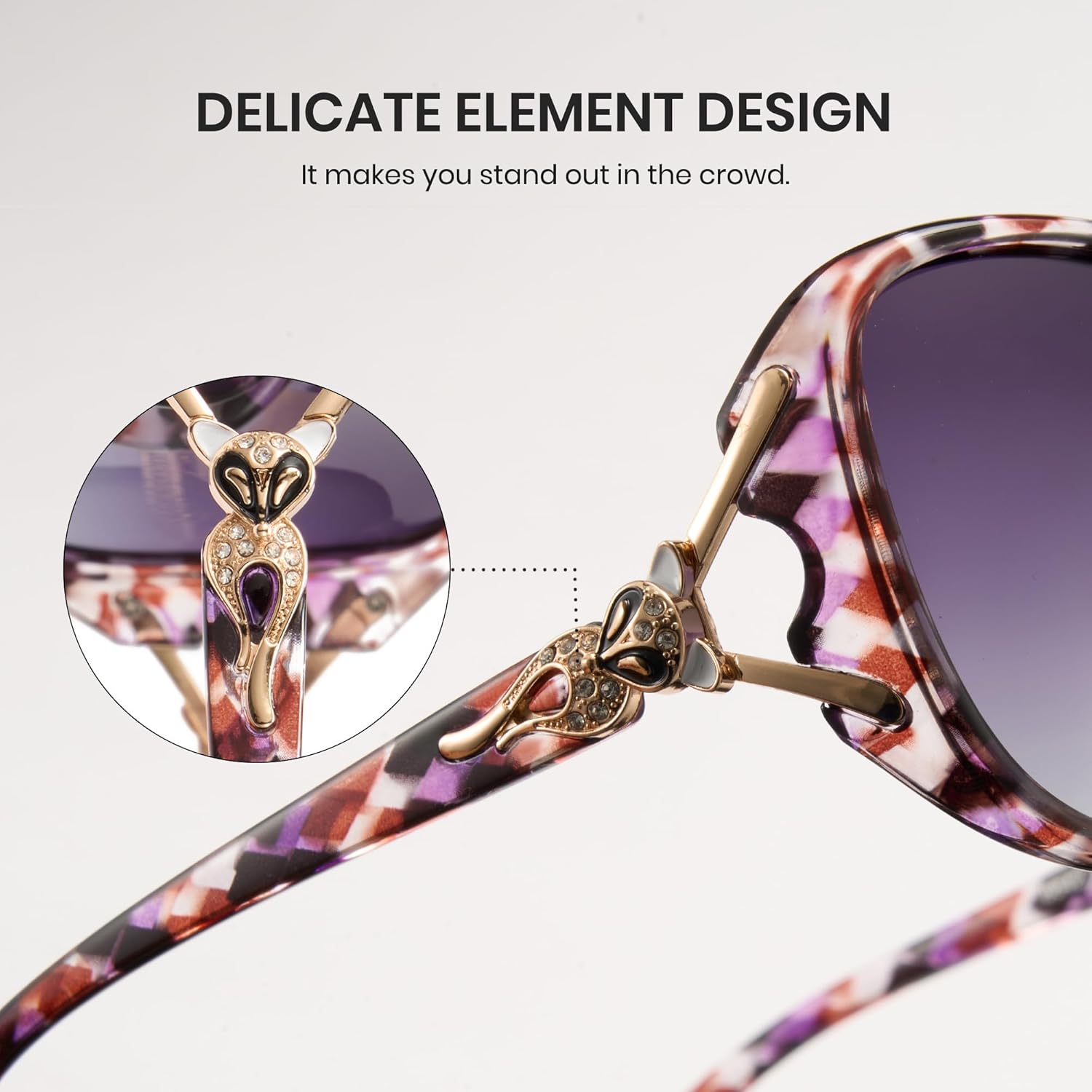 Cyxus New Polarized Sunglasses for Women UV Protection TAC Lens Oval Ultralight PC Frame Shades - Image 7