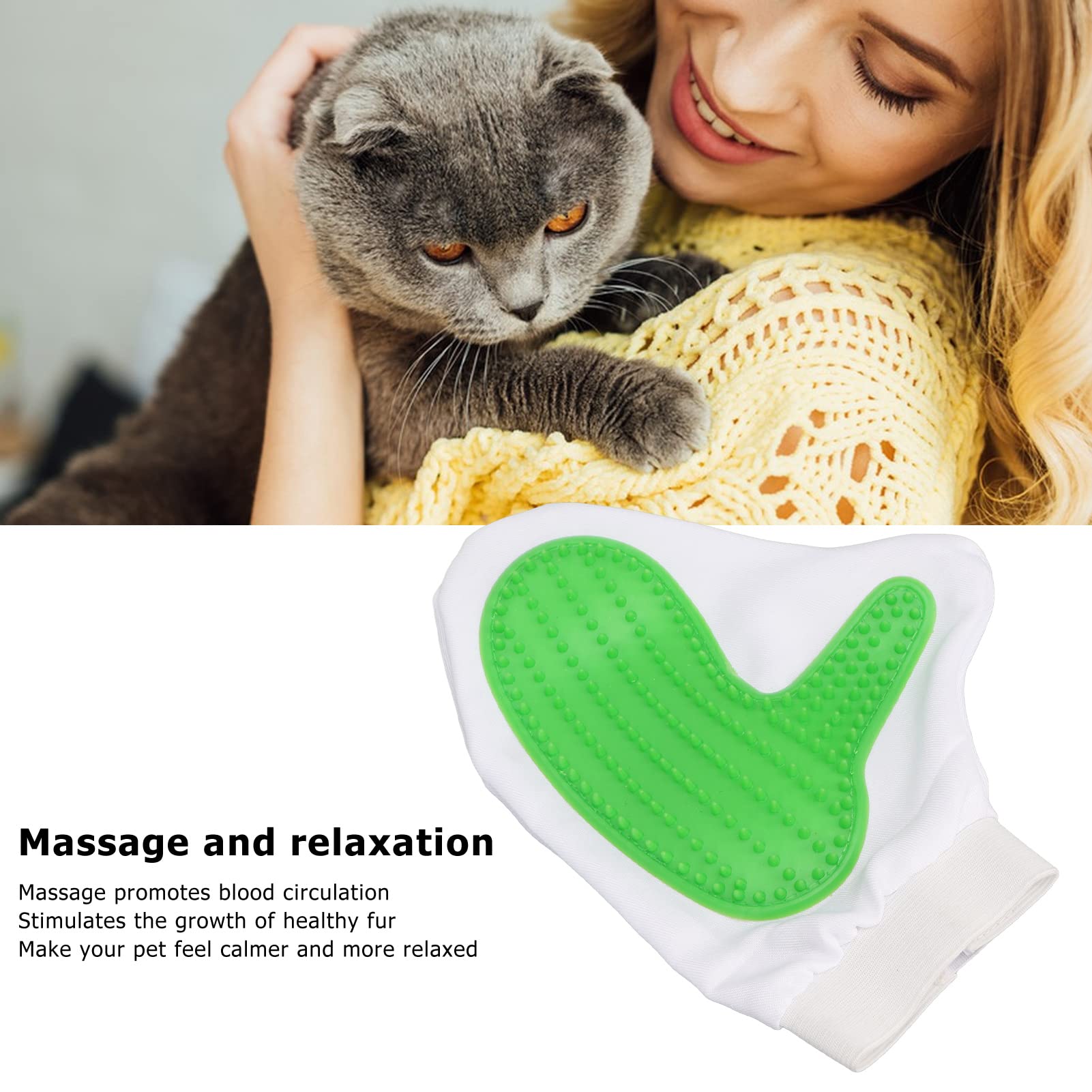 Gavigain Pet Grooming Glove, Adjustable, Breathable, Deshedding Brush, Gentle Massage, Easy to Clean, for Cats, Dogs, Rabbits, and Horses