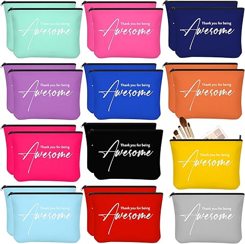 Miniatura 7 de Buryeah 24 bolsas de agradecimiento para mujeres, bolsas de agradecimiento para mujeres, bolsas de cosméticos con texto en inglés "Thank You for