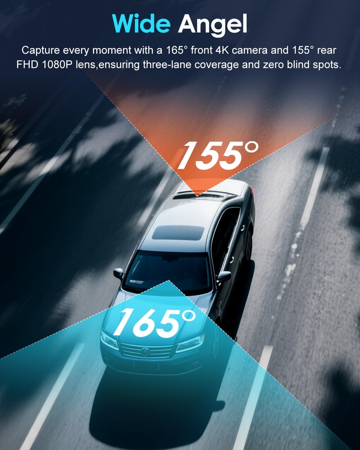 ORSKEY 4K Dash Cam Front and Rear, STARVIS 2 Sensor, 64GB SD Card Included,4K 2160P/FHD Car Dash Cam,Dash Camera for Cars with 5GHz Wi-Fi GPS, 2.45" IPS, WDR Night Vision, 24H Parking Mode