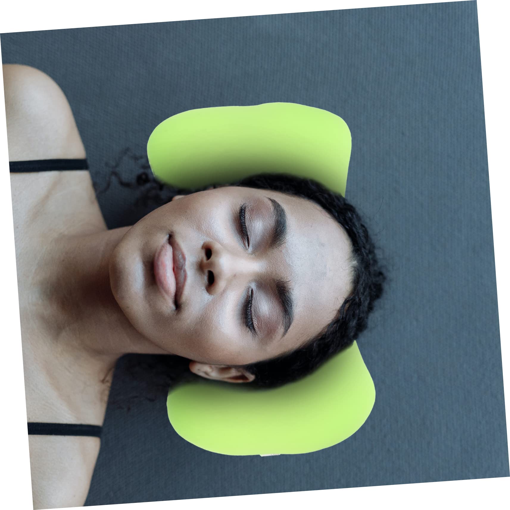 Ciieeo Almohada de Hueso Portátil para Acampar Verde Espuma de Partículas Tamaño Mini Cómoda Almohada Ergonómica para Cuello Accesorio de Camping y Oficina para Descanso al Aire Libre
