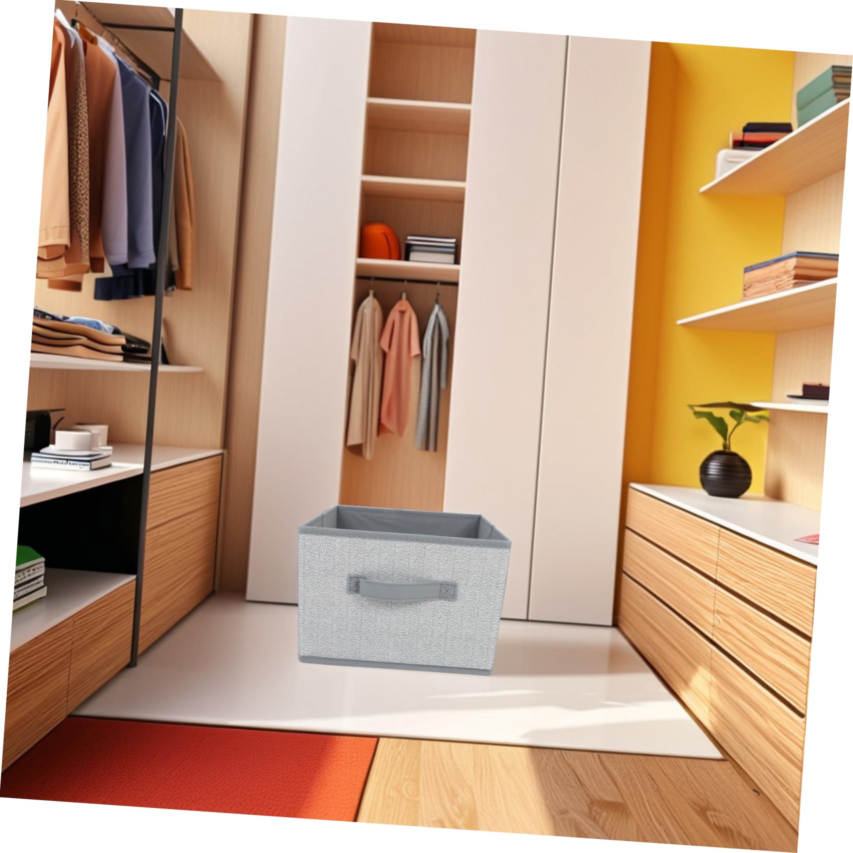 Zerodeko 2pezzi Contenitore per Vestiti in Tessuto Non Tessuto e Cartone Organizer Cubo per Armadio Scatola Portaoggetti per Riporre Capi di Abbigliamento e Mantenere Guardaroba Ordinato