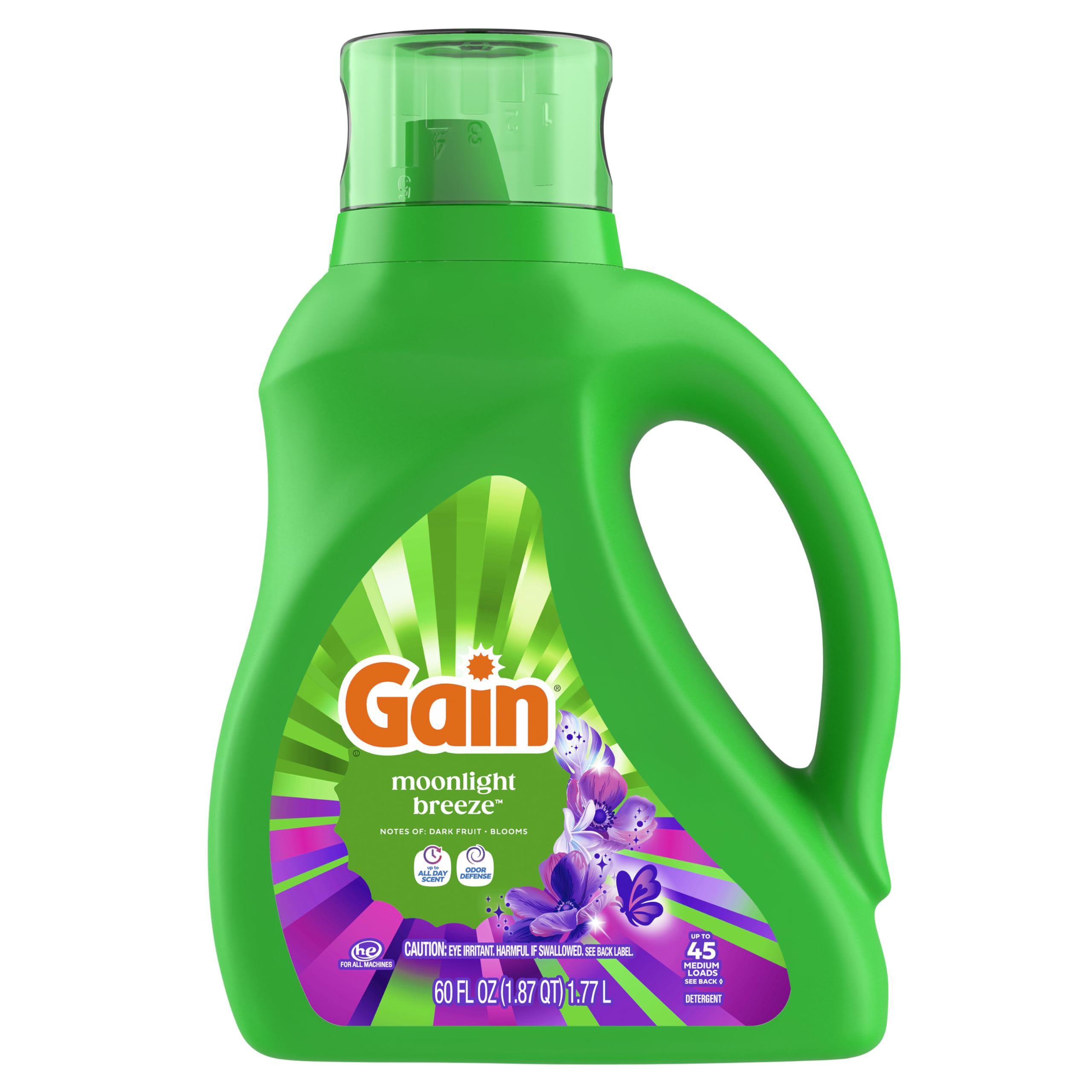 TONOMOGentle Laundry - Detergente líquido Moonlight Breeze Scent, 45 cargas, 1,922 ml, 2 unidades, compatible con HE
