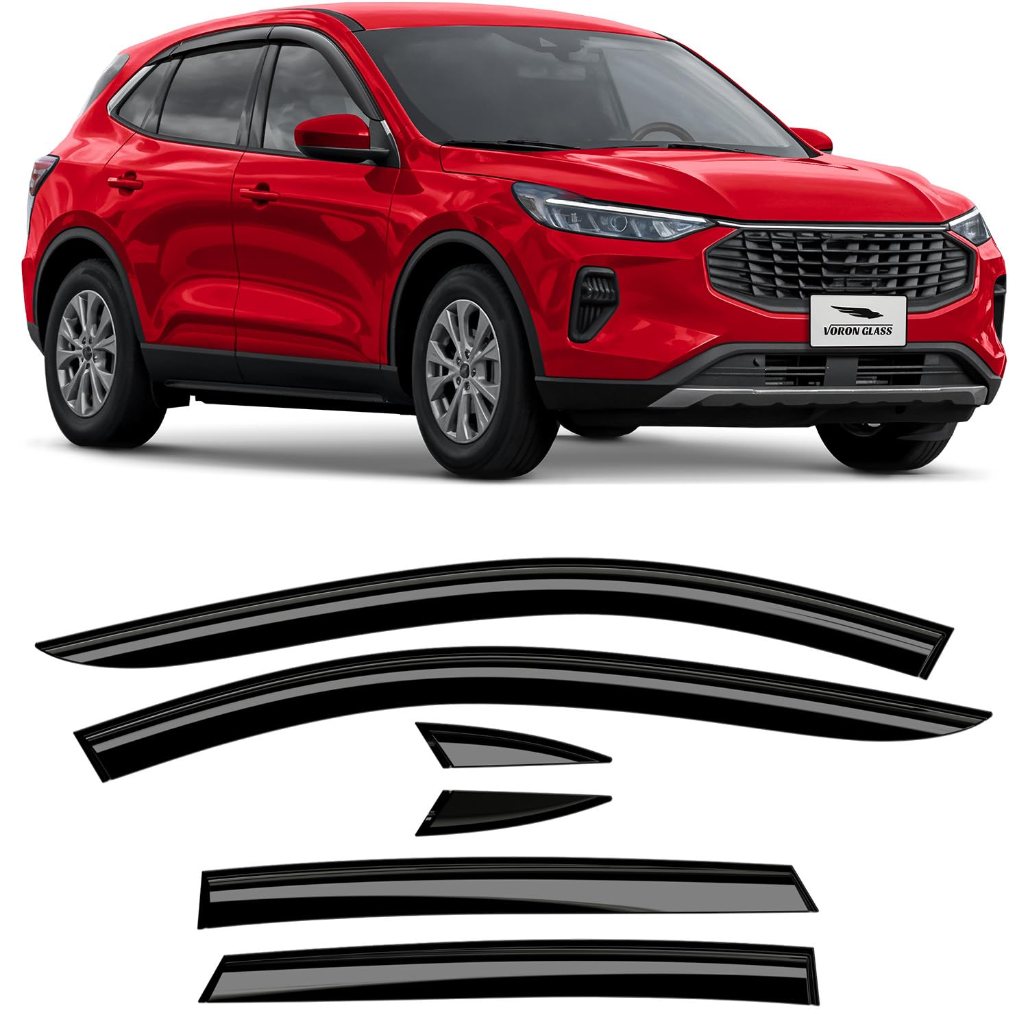 Voron Glass Deflektory compatible z Ford Kuga 19-26 (III) - Naklejana 6szt