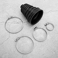Vista 7 de Fydun CV Boot Cover Universal Silicone CV Axle Boot Dust Cover Ball Head Kit de abrazadera redonda de velocidad constante (negro)