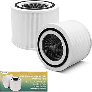 2 Pack Core 300 Air Purifier Replacement Filter Compatible with LEVOIT Core 300 Air Purifier 3-in-1 H13 True HEPA Air Replacement Filter Compatible with LEVOIT Core 300,300S,P350 Air Purifier