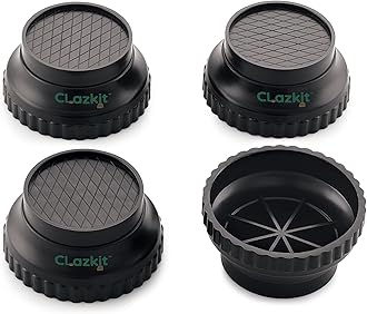 Clazkit Round Multi-Purpose Heavy Duty Stand Home Appliance Refrigerator/Washing Machine/Furniture/Fridge Stand, Black (Pack of 4)